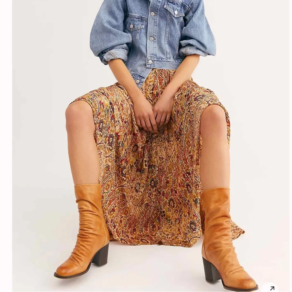Free People Elle Block Heel Boot Size EU 41 Tan - Picture 3 of 16